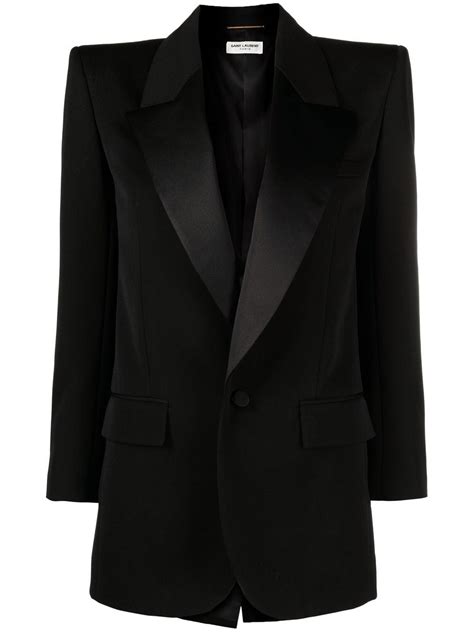 ysl blazer damen revers velvet gekreuzt